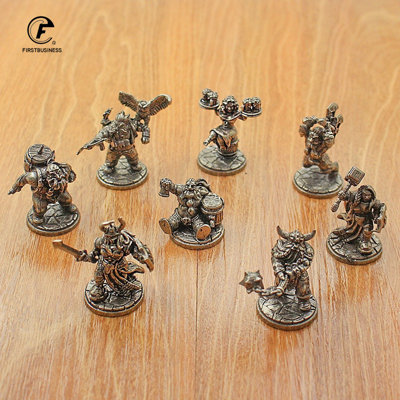Board Game Movie - Vintage White Brass Miniature Dwarf Warrior