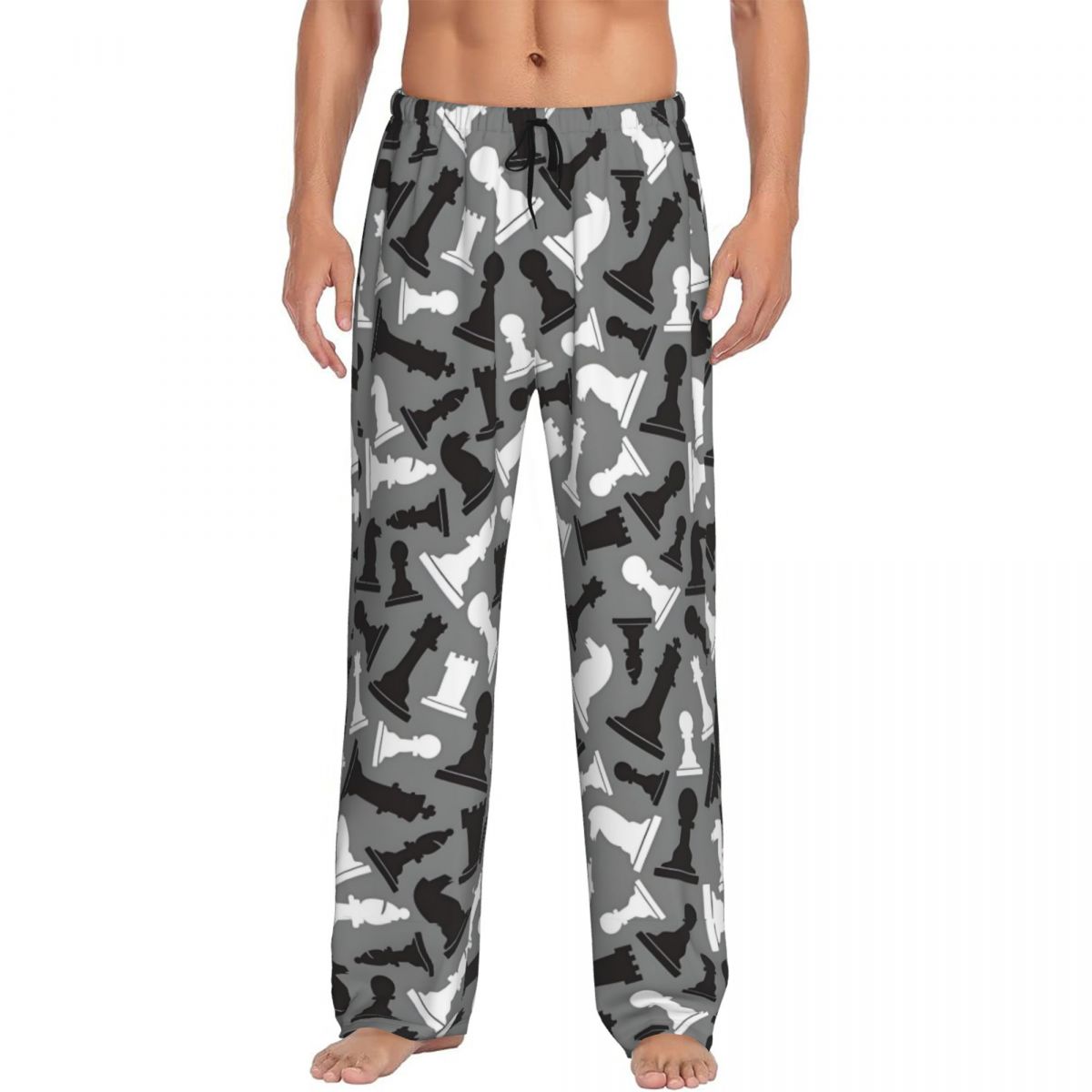 Board Game Print - Custom Men's Chess Board Pajama Pants