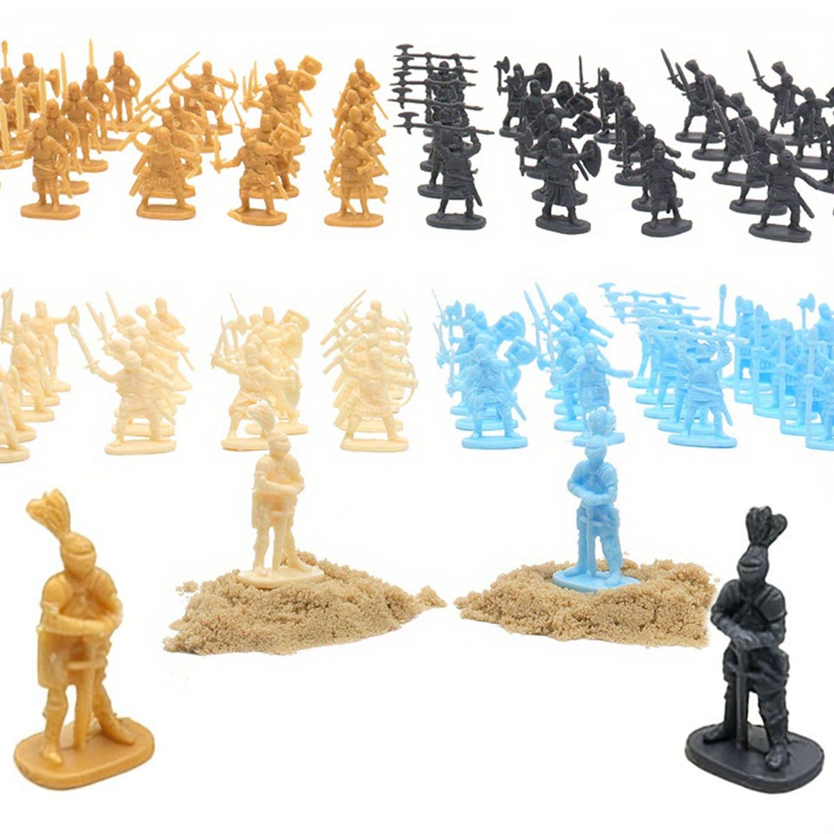 Board Game War - 49pcs Mini Medieval Soldier Figurines Detailed
