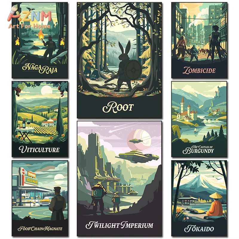 Board Game Print - AZNM Retro Board Game Art Canvas