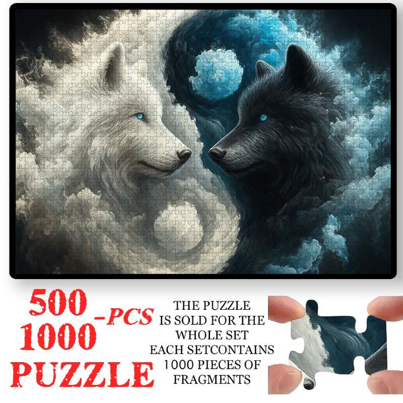 Jigsaw Puzzle Adult - 500/1000pcs Tai Chi Yin-Yang & Wolf