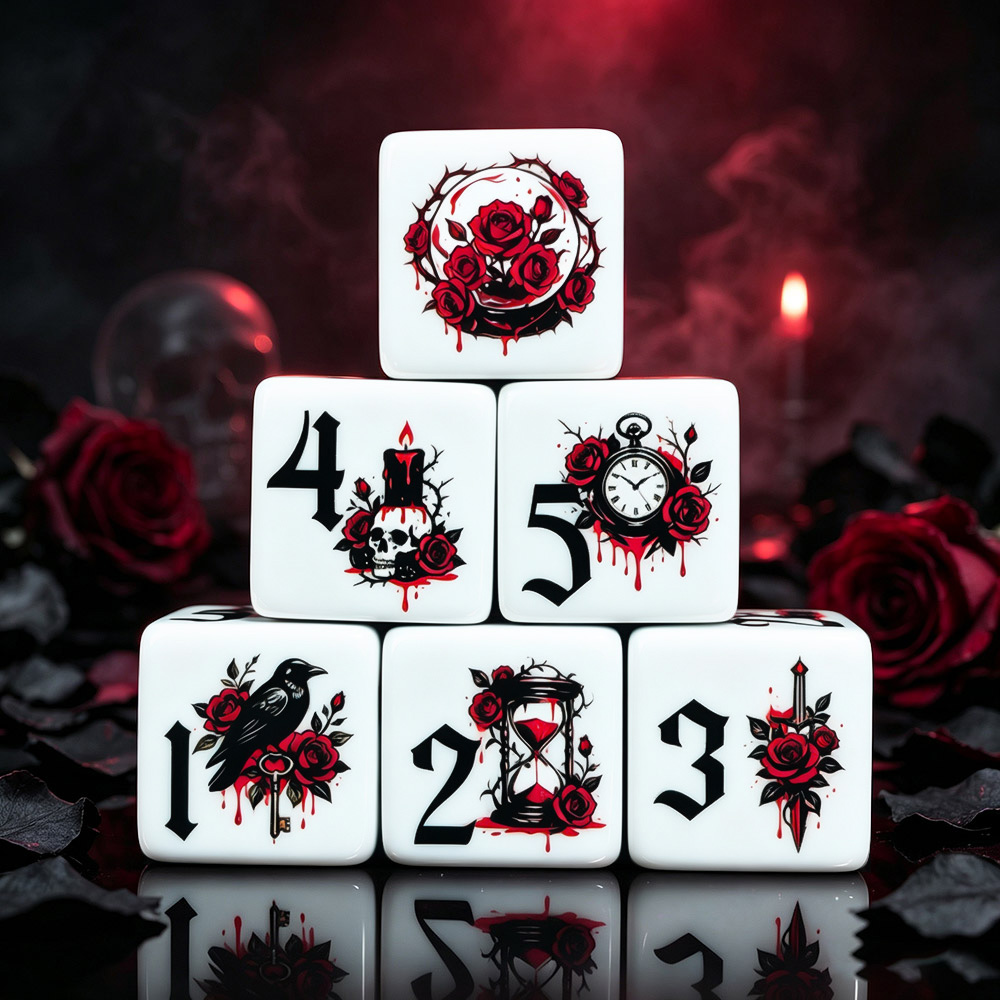 12Pcs Gothic Rose 16MM Printed - огляд і ціна Board Game Print
