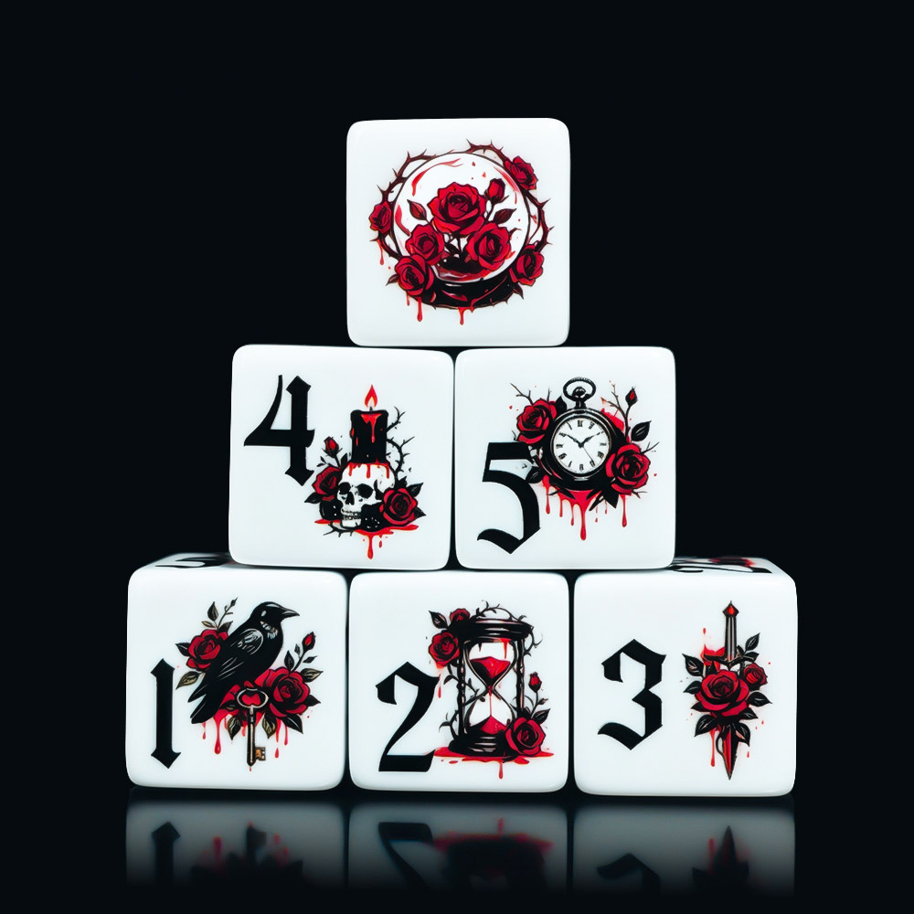 12Pcs Gothic Rose 16MM Printed - огляд і ціна Board Game Print