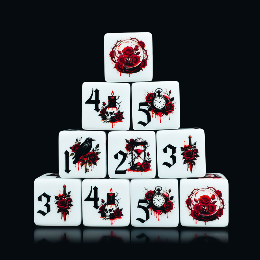12Pcs Gothic Rose 16MM Printed - огляд і ціна Board Game Print