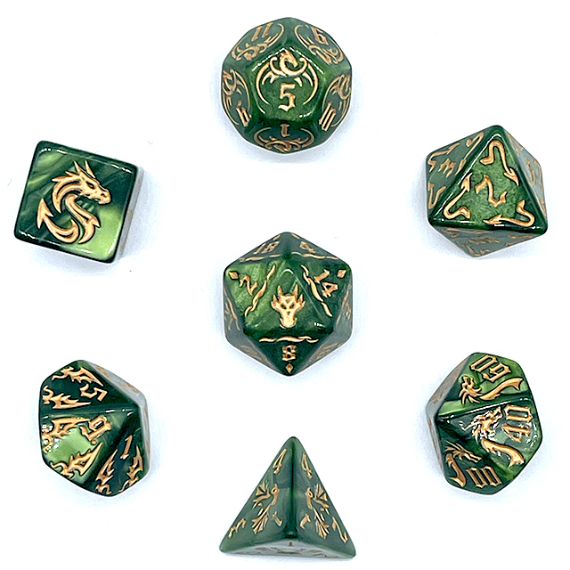 7Pcs Green Swirl Acrylic DND D - огляд і ціна Board Game Electronic Table