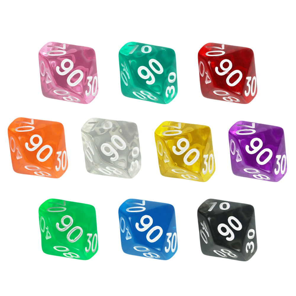 D10(00-90) Dice Set 10pcs Tran - огляд і ціна Board Game Digital