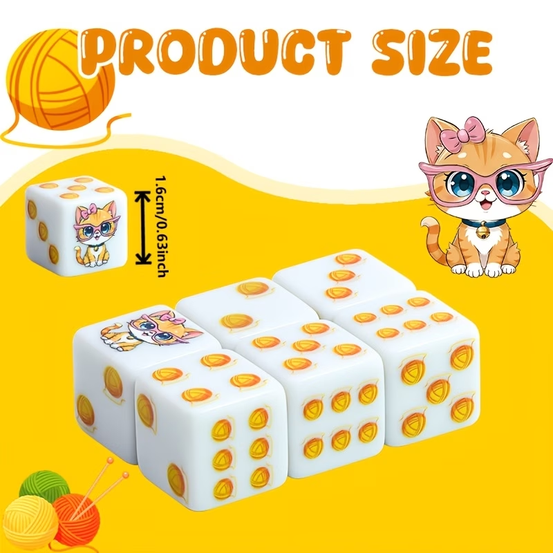 6Pcs Cat Paw Print Polyhedral  - огляд і ціна Board Game Electronic Table