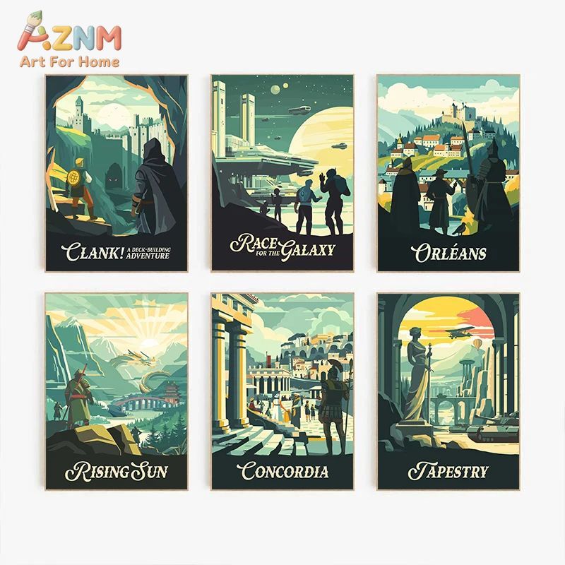 AZNM Retro Board Game Art Canv - огляд і ціна Board Game Print