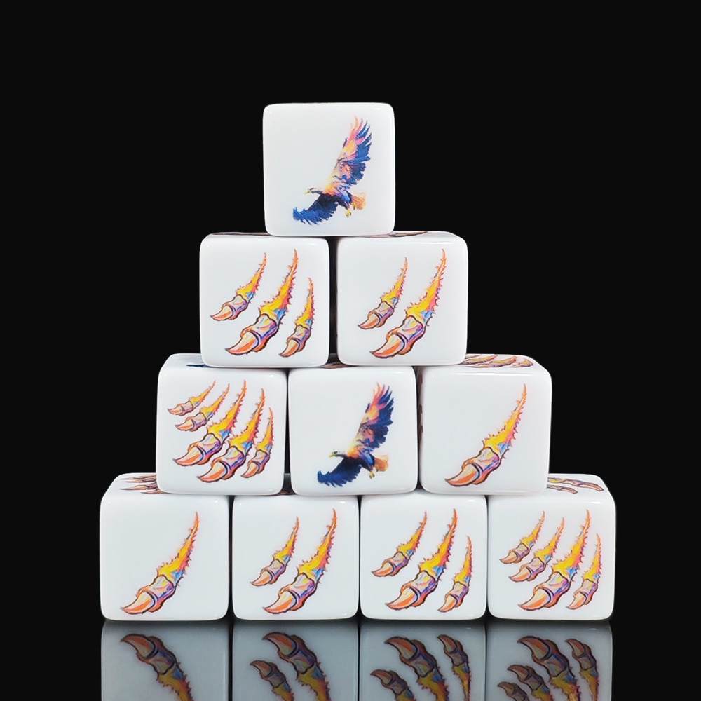 12PCS White Acrylic D6 Dice Se - огляд і ціна Board Game Print