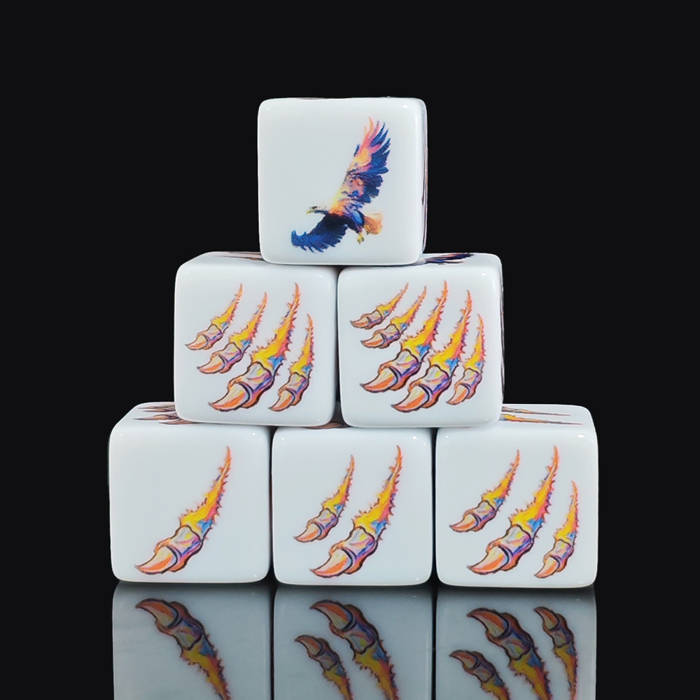 12PCS White Acrylic D6 Dice Se - огляд і ціна Board Game Print