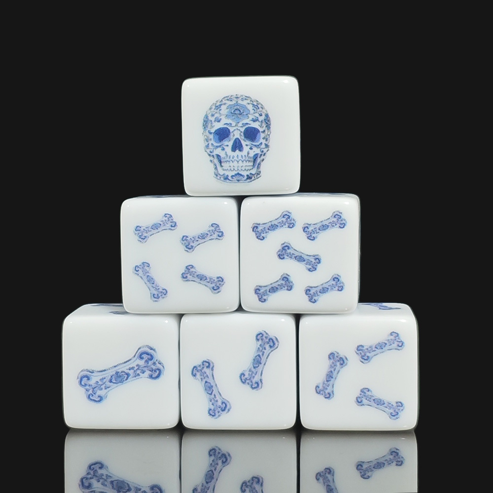 12Pcs 16MM Blue Floral Skull A - огляд і ціна Board Game Print