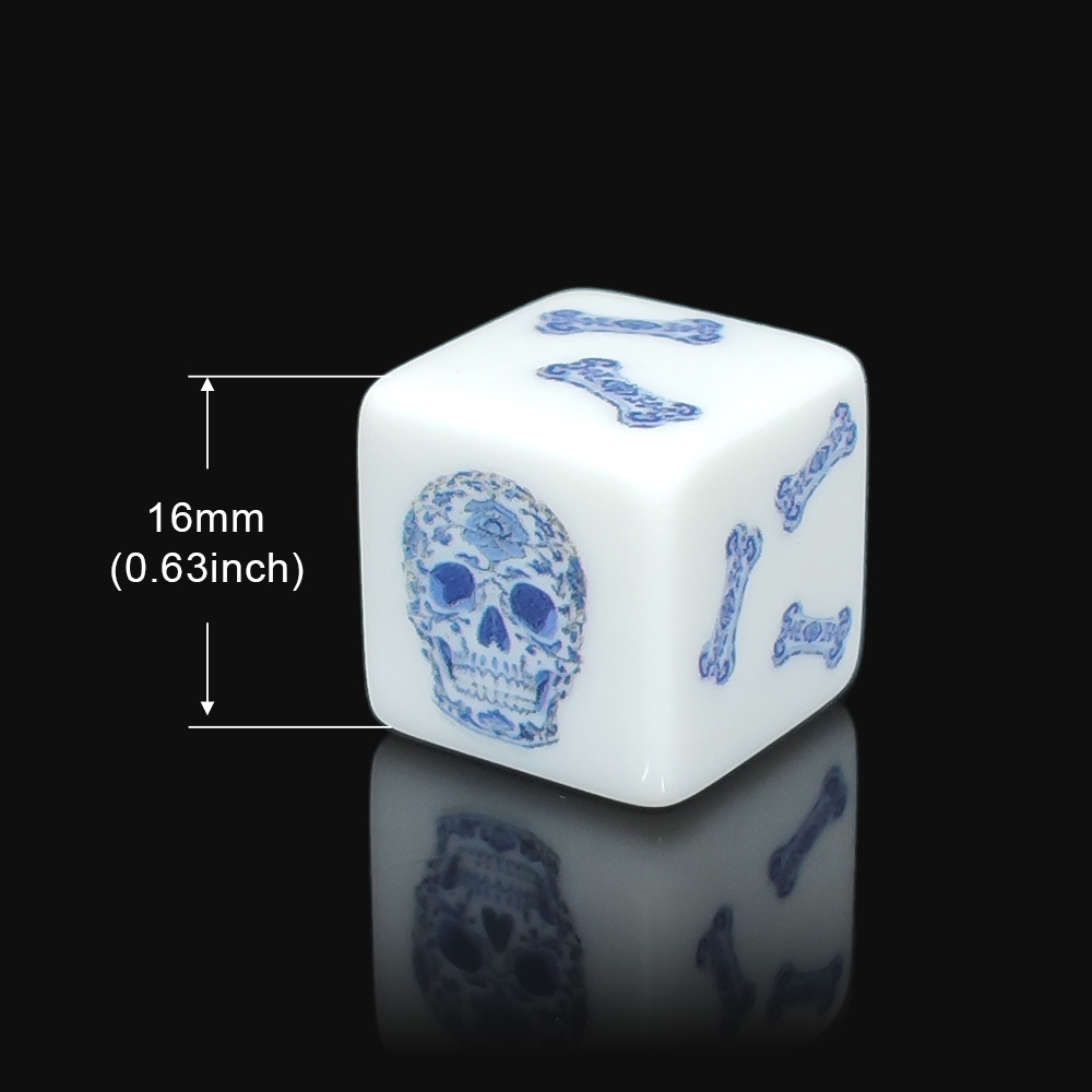12Pcs 16MM Blue Floral Skull A - огляд і ціна Board Game Print