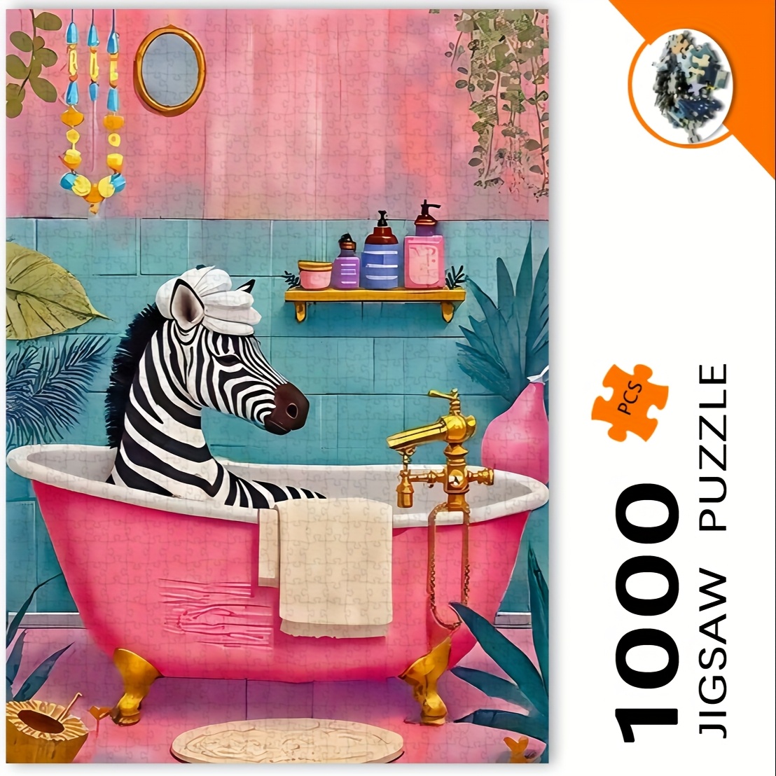 1000pcs Zebra in Bubble Bath J - огляд і ціна Jigsaw Puzzle Adult